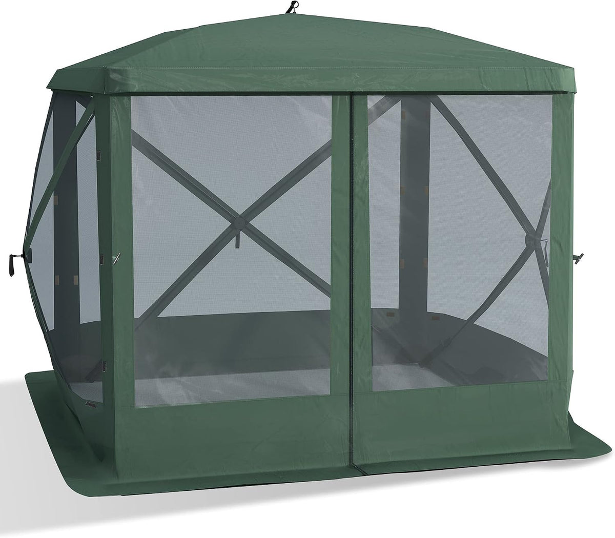 Outsunny Pop Up Camping Canopy Gazebo Screen Shelter Tent with Single Person Easy Set-Up, Ventilating Mesh, Portable Carry Bag for Outdoor Tenting Party Event, 7x7FT, Green