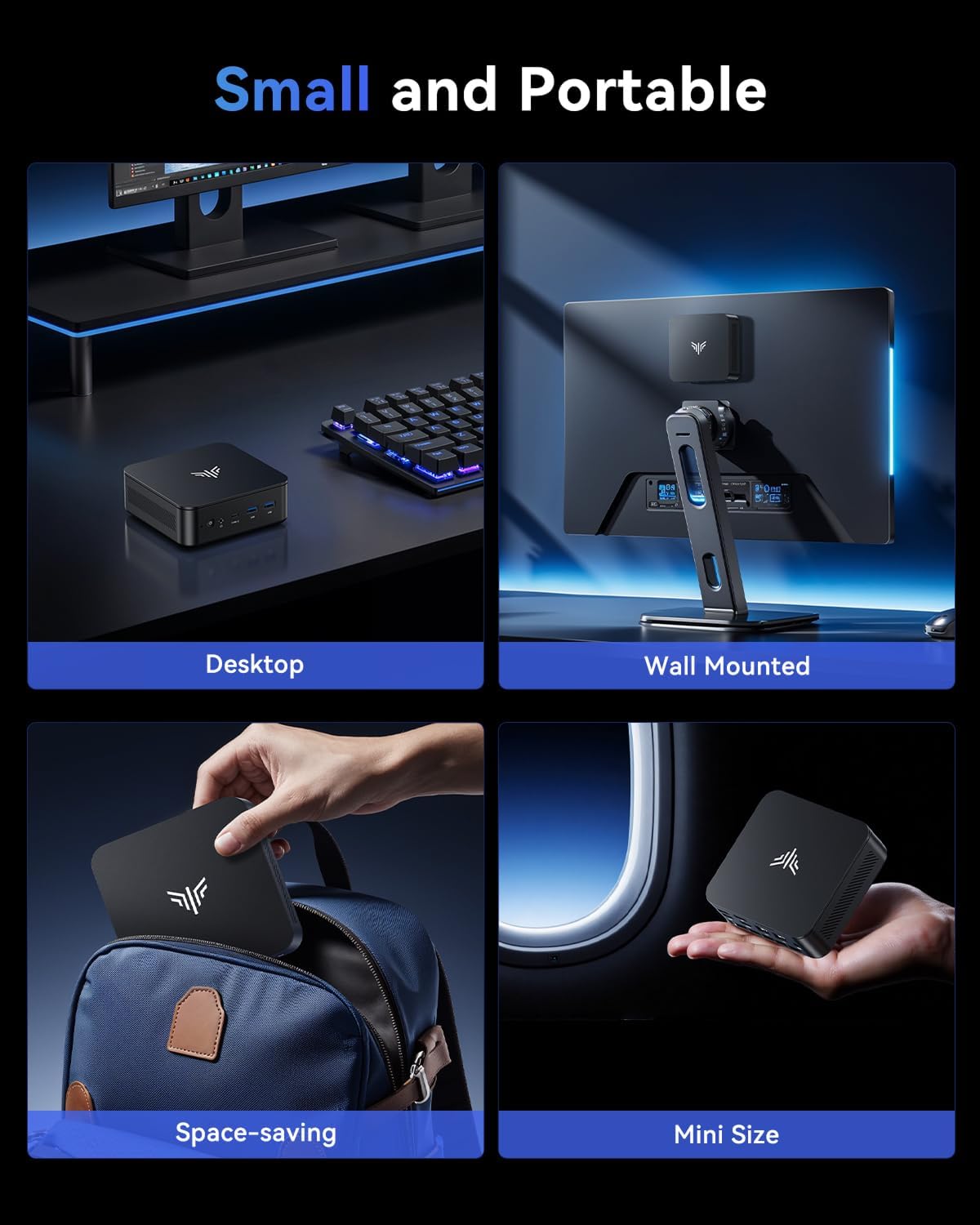 KAMRUI Mini PC, Ryzen 5 3500U (Beats N150/N97 Up to to 3.7 GHz), 16GB RAM 1TB SSD Mini Computers, Mini Desktop Computers Support Dual LAN, Triple 4K Display, WiFi, BT, Office, Home, Business