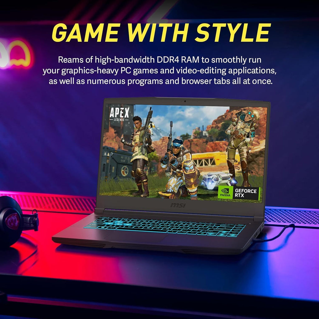 msi Thin 15.6 inch 144Hz FHD Thin Bezel IPS Gaming Laptop, AMD Ryzen 5 7535HS, NVIDIA GeForce RTX 4060 -Window 11, w/HDMI Cable (2025) (32GB RAM | 1TB PCIe SSD)