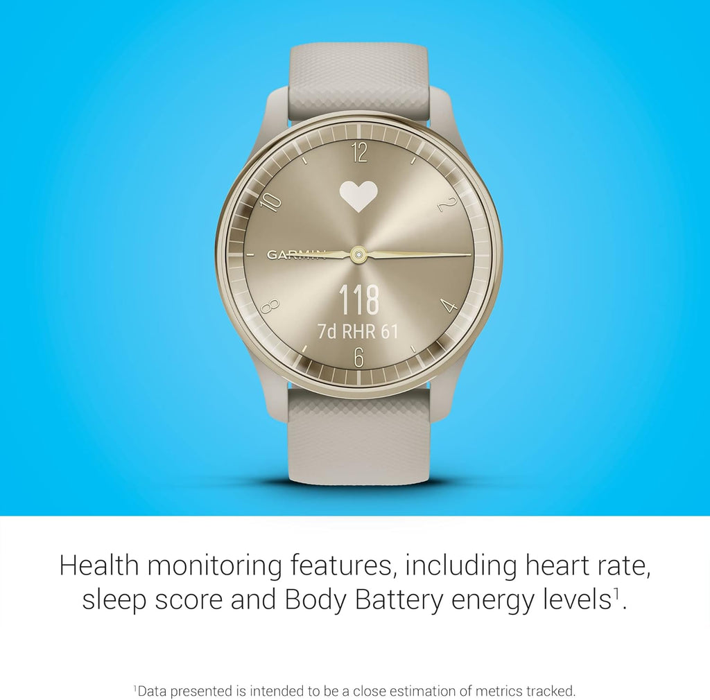Garmin vívomove Trend, Stylish Hybrid Smartwatch, Long-Lasting Battery Life, Dynamic Watch Hands and Touchscreen Display, French Gray