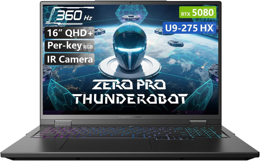 Thunderobot Zero 16 Pro 16' QHD+ 360Hz Gaming Laptop – RTX 5080 GPU, Core Ultra 9 275HX, 32GB DDR5, 1TB SSD, RGB Keyboard, Wi-Fi 6E, Windows 11 Home
