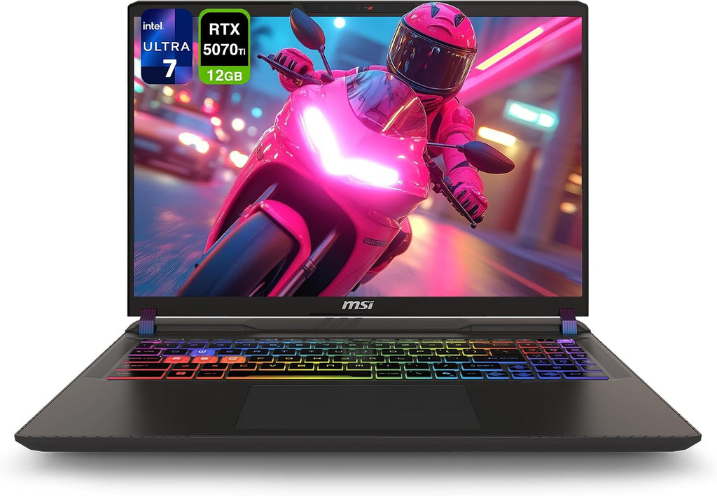 msi Vector 16 HX AI Gaming Laptop, Intel Ultra 7-255HX, 32 GB DDR5 RAM, 1 TB PCIe SSD, 16' FHD+ (1920x1200) 144Hz Display, Nvidia G-Force RTX 5070Ti, Backlit Keyboard, W11 Home, Cosmo Gray