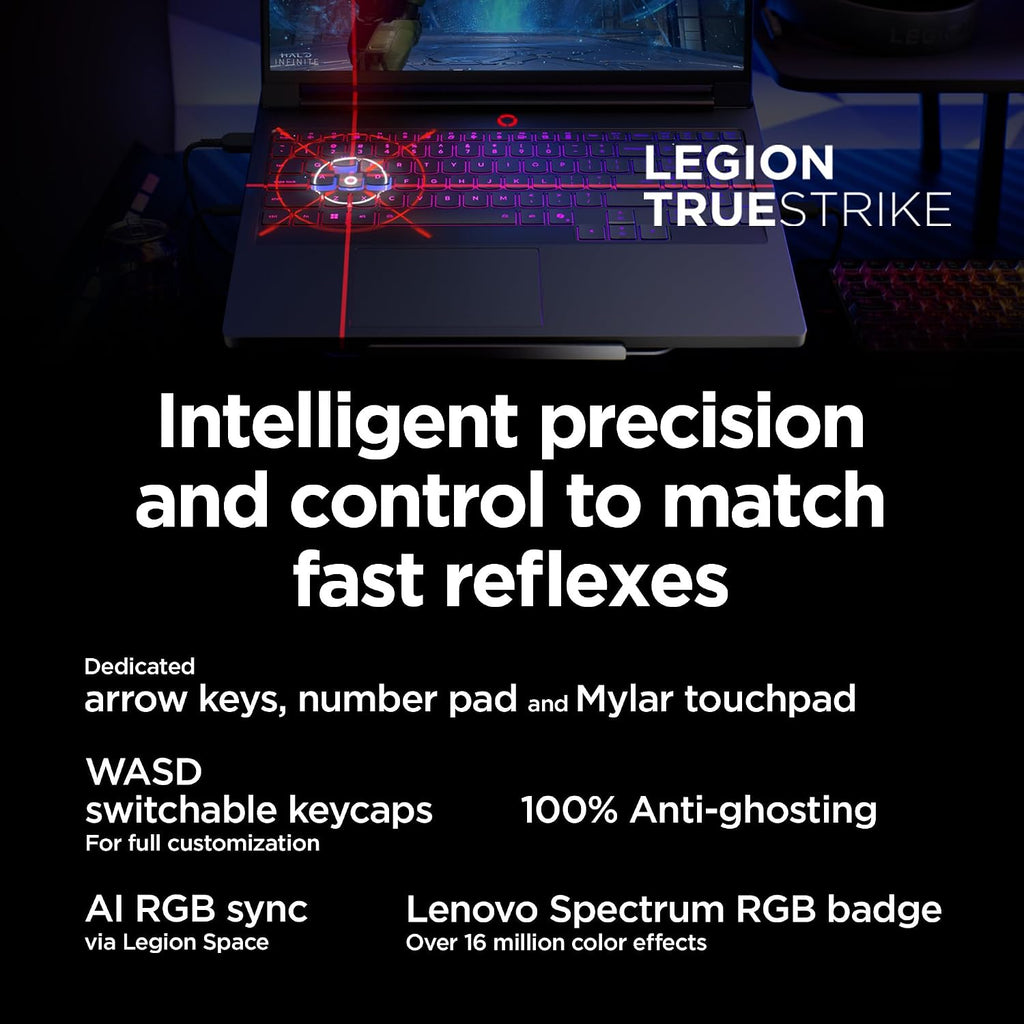 Lenovo Legion Pro 7i – AI-Powered Gaming Laptop – Intel® Core Ultra 7 255HX – 16' WQXGA PureSight OLED Display – 240Hz – NVIDIA® GeForce RTX™ 5070 Ti – 32GB Memory – 1TB Storage – PC GamePass