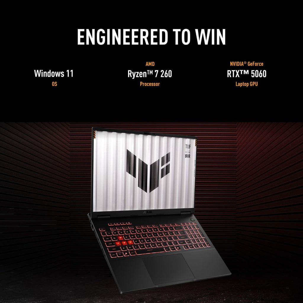 ASUS TUF A16 RTX 5060 Pro Gaming Laptop, 16' FHD+ 165Hz Display, AMD Ryzen 7 260 (Beats Intel i7-14700), NVIDIA RTX 5060, 64GB DDR5 RAM, 2TB SSD, RGB Backlit KB, RJ-45, Bundle with PCO Laptop Cooler