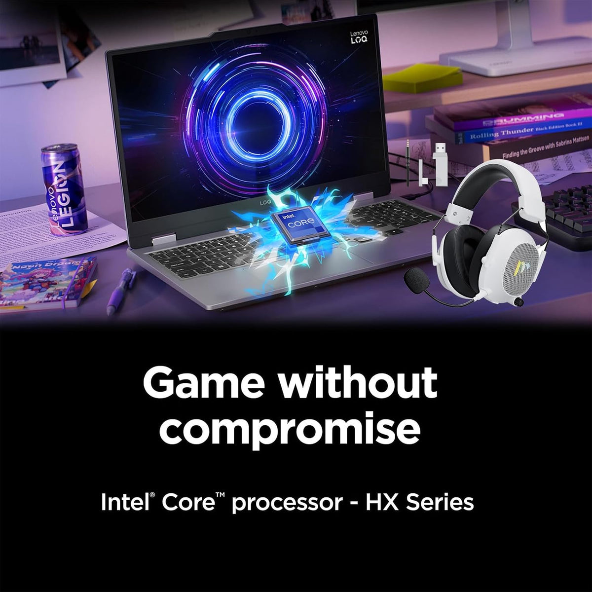 Lenovo LOQ Gaming Laptop, 15.6' FHD 144Hz Display, Intel Core i5-13450HX, NVIDIA GeForce RTX 5050, 16GB DDR5 RAM, 512GB SSD, Wi-Fi 6, Backlit Keyboard, Windows 11 Pro, Luna Grey, w/Mytrix Accessory