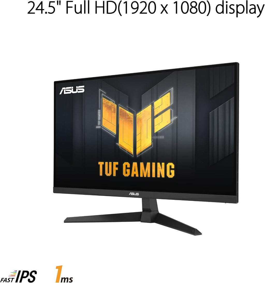 ASUS TUF Gaming 25' (24.5 viewable) 1080P Gaming Monitor (VG259Q3A) – FHD, 180Hz, 1ms, Fast IPS, Extreme Low Motion Blur, FreeSync, Variable Overdrive, Speakers, 99% sRGB, Shadow Boost 3yr Warranty