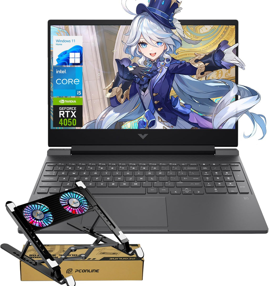 HP Victus 15 Intel i5-13420H (Beats Intel i7-12650H), NVIDIA RTX 4050 Gaming Laptop, 15.6 FHD 144Hz IPS, 64GB RAM, 1TB SSD, Wi-Fi 6, Backlit KB, Win11 Home, Bundle with PCO Notebook Folding Radiator