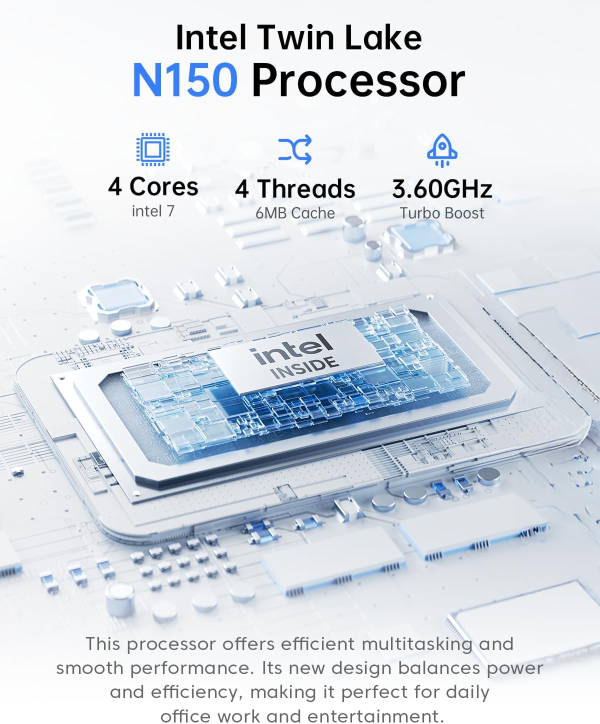 ACEMAGIC V1 Mini PC Computers, Intel Twin Lake N150(Turbo 3.6GHz), 16GB DDR4 RAM 1TB M.2 SSD Mini Desktop Computer, 4K HDMI DP/2xUSB3.2 WiFi/BT, VESA GbE, HTPC/Business Office Micro Pc