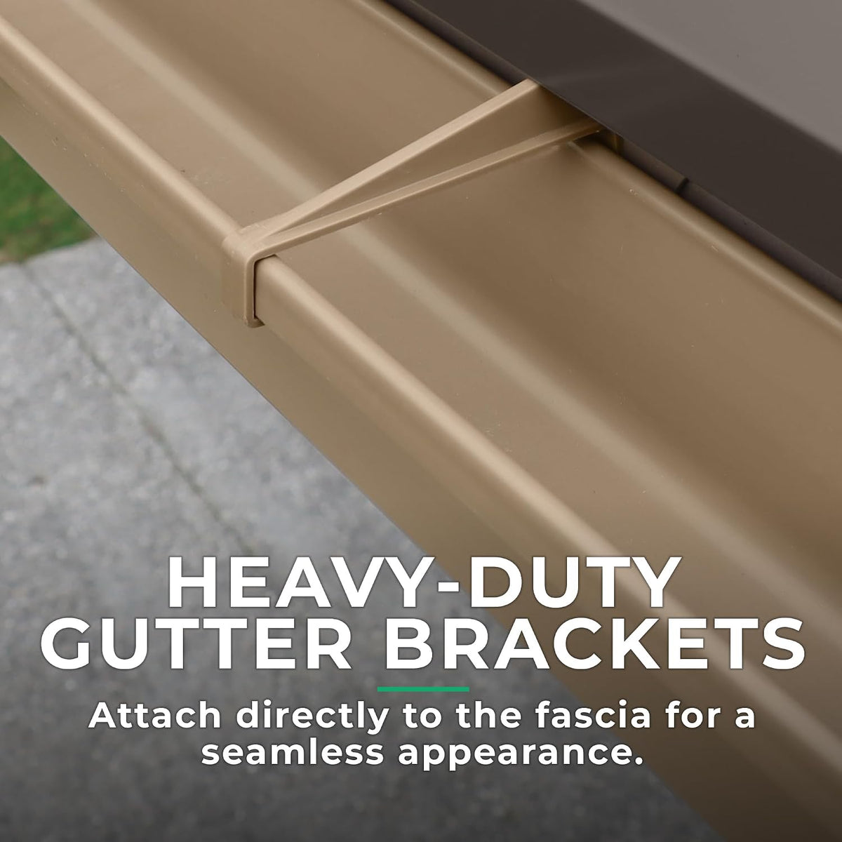 Yardistry 12 x 24 Meridian Gazebo Rain Gutters, Complete Gutter System with 4 Down Spouts for Meridian Gazebo