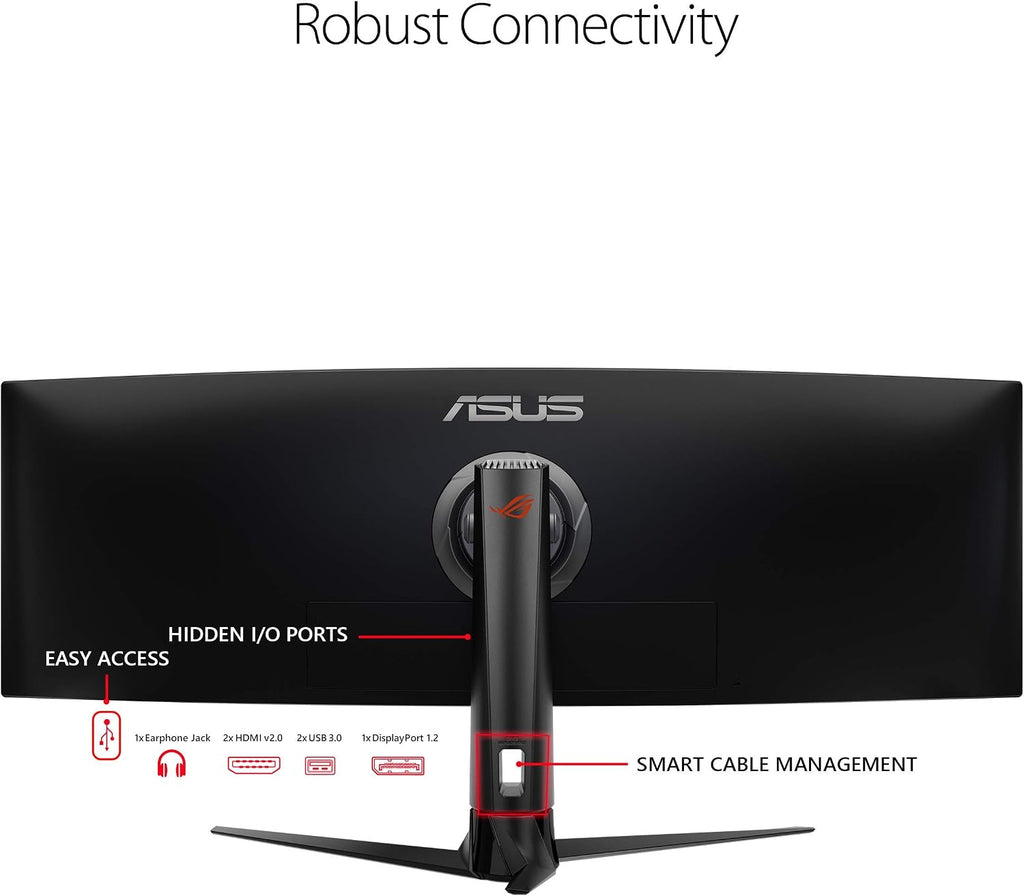 ASUS ROG Strix XG49VQ 49' Curved Gaming FreeSync Monitor 144Hz Dual Full HD HDR Eye Care with DP HDMI Black