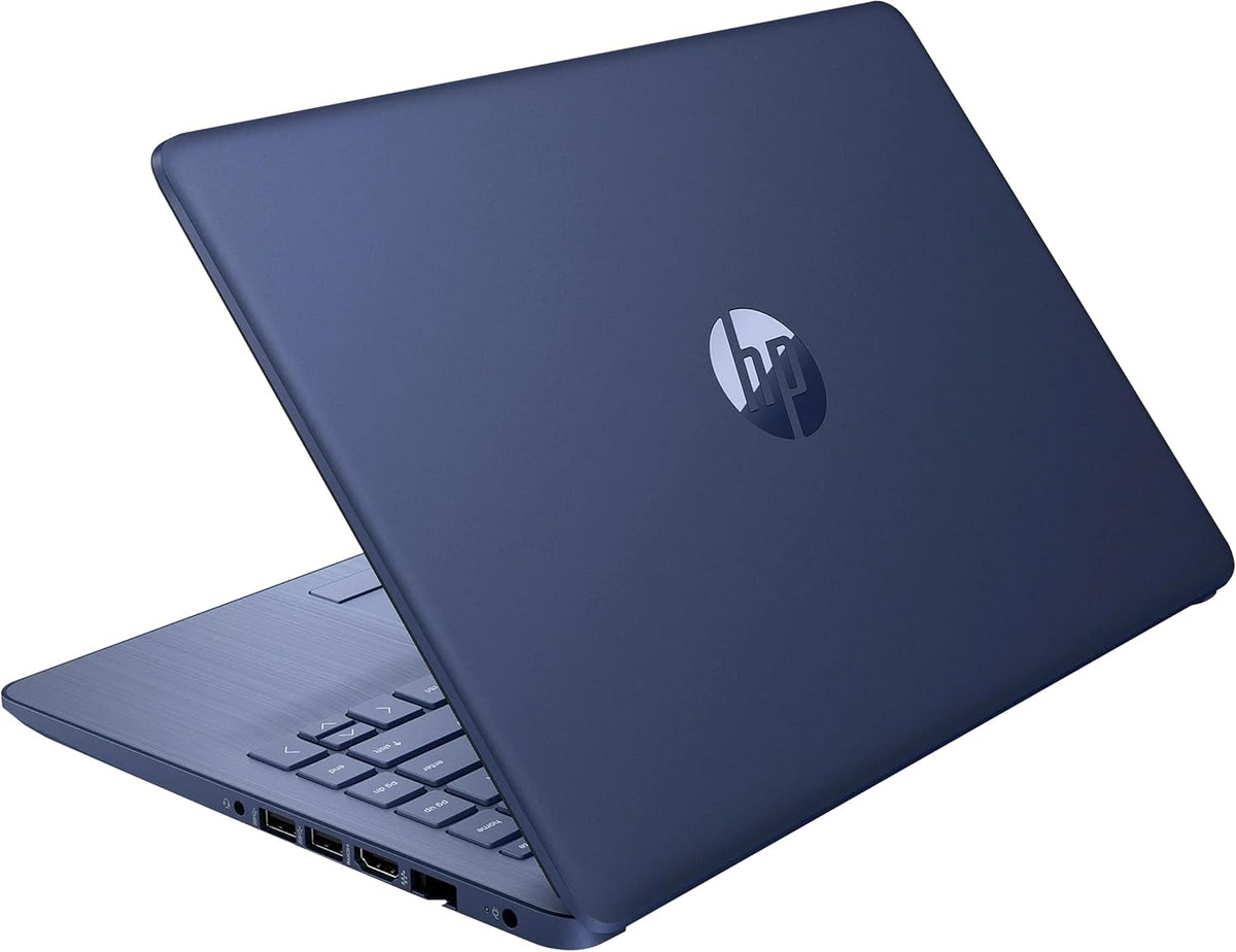 HP 14' HD Laptop, Windows 11, Intel Celeron Dual-Core Processor Up to 2.60GHz, 4GB RAM, 64GB SSD, Webcam, Dale Blue (Renewed)
