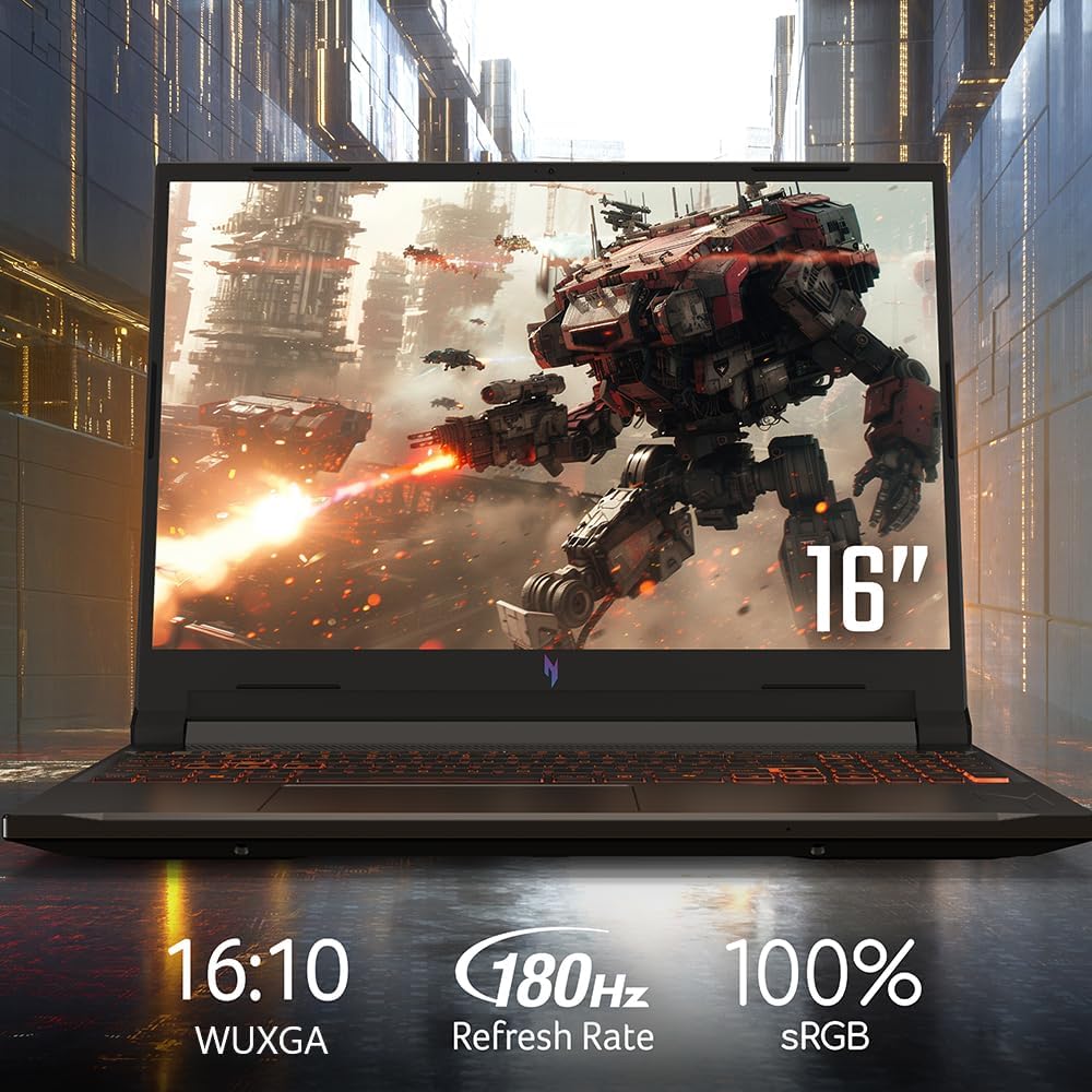 acer Nitro V Gaming Laptop | Intel Core 7 Processor 240H | NVIDIA GeForce RTX 5060 Laptop GPU | 16' WUXGA IPS 180Hz Display | 16GB DDR5 | 512GB Gen 4 SSD | Wi-Fi 6 | Backlit KB | ANV16-72-70F4