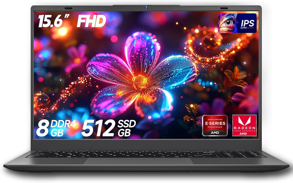 BLUEING 15.6-Inch Laptop Computer, Laptop with AMD 3020e (Up to 2.6GHz), 8GB DDR4 512GB SSD (Up to 32GB + 4TB), 1080P FHD IPS Display, Type-C, HDMI, USB3.2, BT5.2, WiFi 5, Laptops, Gray
