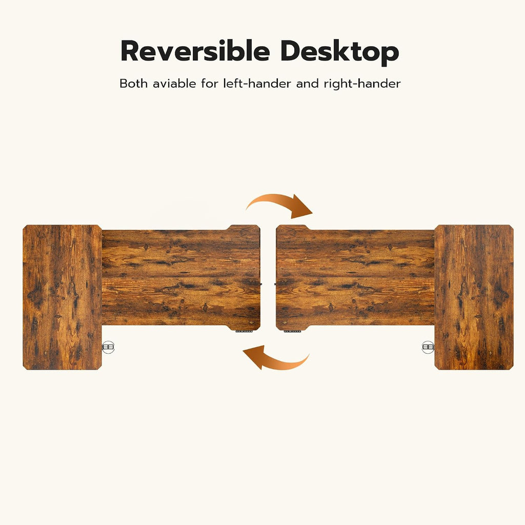 Acrolix 71 Inch L Shaped Standing Desk Adjustable Height, Electric Corner Standing Desk, Sit Stand Computer Table with Reversiable Splice Board, Rustic Brown
