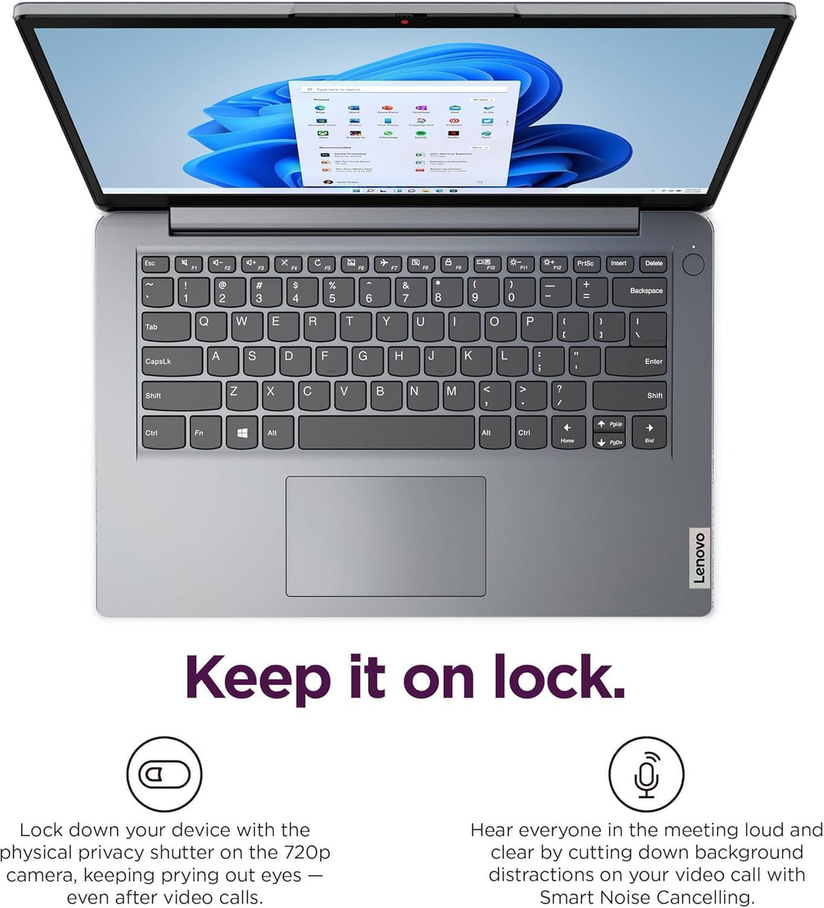 Lenovo Ideapad 1i 14' Laptop (4GB RAM, 320GB Storage (256GB SSD + 64GB eMMC), Intel Dual-Core) for Business, Student, Home, Webcam, Anti-Glare, Wi-Fi 6, Type-C, Win 11 Home in S Mode