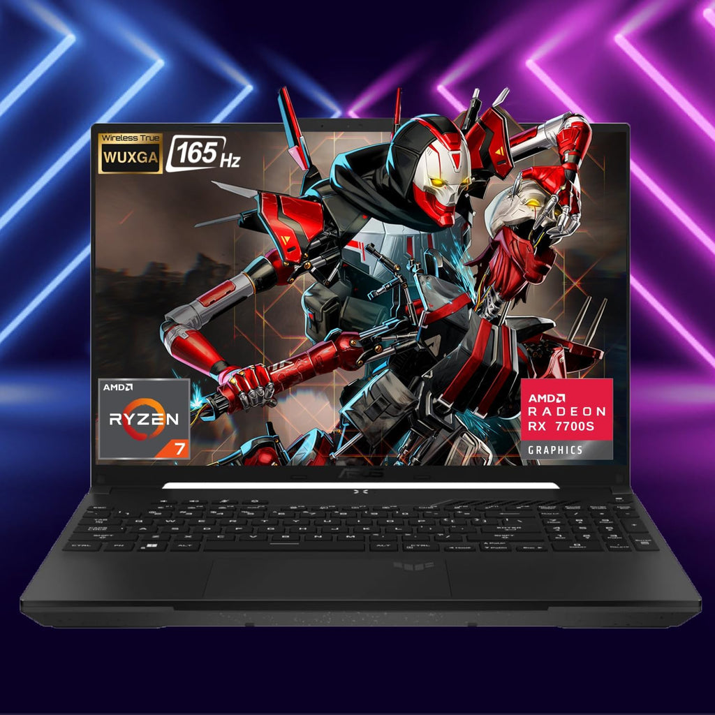 ASUS TUF 16' Ryzen 7 Premium Gaming Laptop, 16' FHD+ 165Hz, AMD Ryzen 7 7735HS (Beats Intel i7-13700H), AMD Radeon RX 7700S (Beats GeForce RTX 4060), 16GB DDR5 RAM, 2TB SSD, RGB Backlit KB, W11 Pro