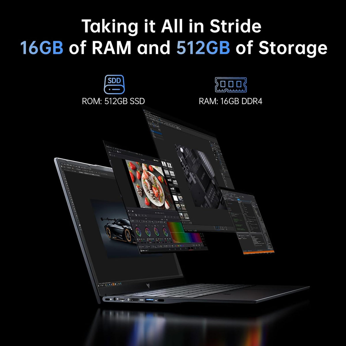 MALLRACE 2026 New Laptop,15.6-inch IPS with Windows 11 PRO Laptop with Quad-Core N95(Up to 3.4GHz),16GB DDR4 512GB SSD,Metal Shell, BT5.0, 5G WiFi, USB3.2, Type_C, Webcam, 38Wh Battery
