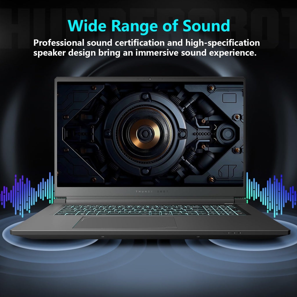 Thunderobot Storm 17 5060 Gaming Laptop, 17.3' QHD 165Hz 2K Display, Core i7-13620H, GeForce RTX 5060, 16GB DDR5 RAM, 1TB SSD, RGB Backlit Keyboard, Wi-Fi 6, Win11 Home