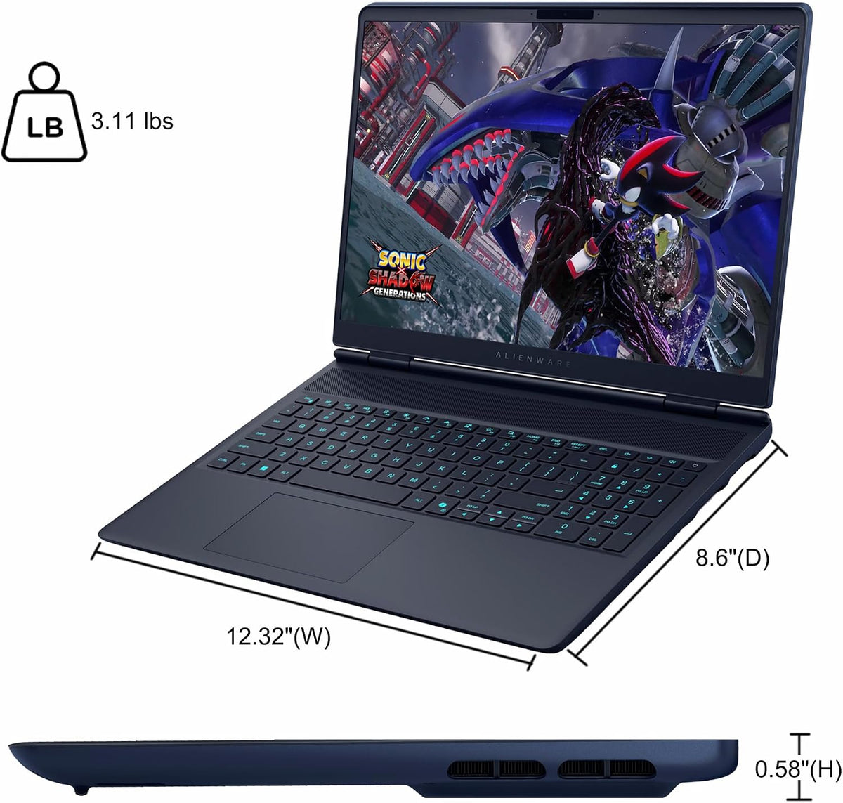 Dell Alienware 16X Aurora Gaming AI Laptop 16' WQXGA 240Hz (100% DCI-P3) Intel 24-core Ultra 9 275HX 32GB RAM 1TB SSD GeForce RTX 5070 (Up to 798 AI Tops) Thunderbolt Win11Pro