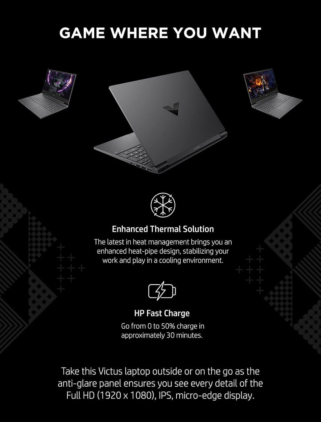 HP Victus 15 Gaming Laptop, NVIDIA GeForce RTX 3050, 12th Gen Intel Core i5-12500H, 8 GB RAM, 512 GB SSD, Full HD Display, Windows 11 Home, Backlit Keyboard, Enhanced Thermals (15-fa0025nr, 2022)