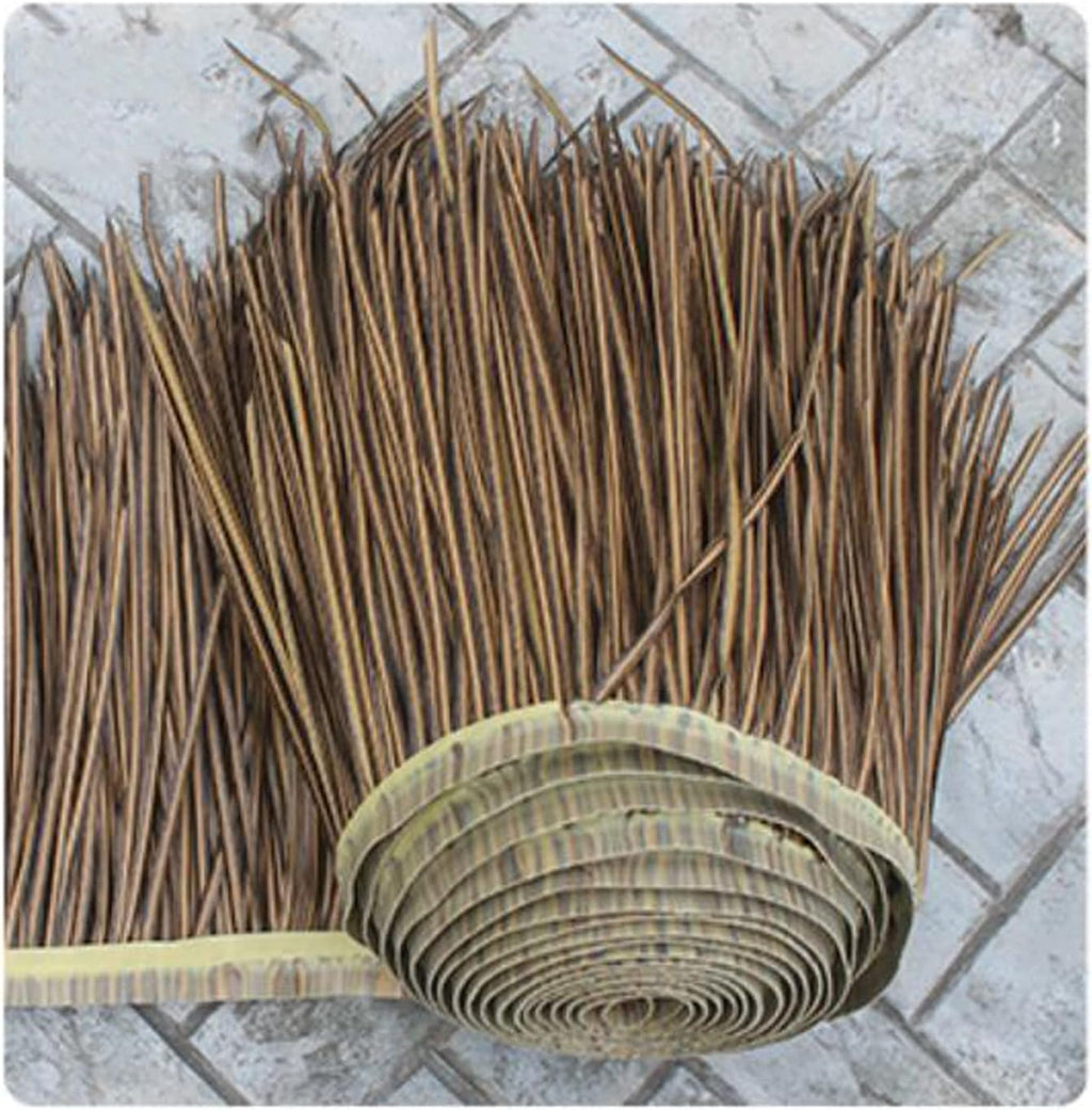 Tiki Straw Roof Simulation Thatch Roof Plastic Palm Thatch Roll Hot Melt Thatch Tile Artificial Fake Straw 1-10m Fireproof Anti-Aging for Tiki Bar Garden Patio Pavilion Decoration, Str(Size:5m/16.4ft)