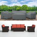 Covers & All Patio Furniture Cover Set, 5 Piece Outdoor Furniture Covers, Water-Repellent UV & Weather-Resistant Covers for Sofa, Loveseat, Chairs & Coffee Table with Elastic & Padded Handles