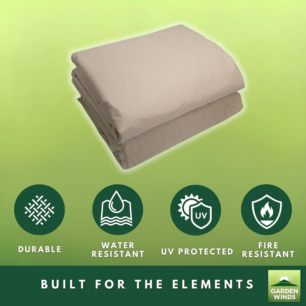 Garden Winds Reinforced Replacement Canopy Top Cover and Netting Set Compatible with The Coleman 2000013063 Back Home 10' x 12' Portable Gazebo – Classic Sand, Riplock 350