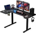 Acrolix 51' Reversiable L-Shaped Electric Standing Desk Adjustable Height Gaming Stand Up Corner Desk Sit Stand Home Office Computer Desk with Splice Board,Black Carbon Top