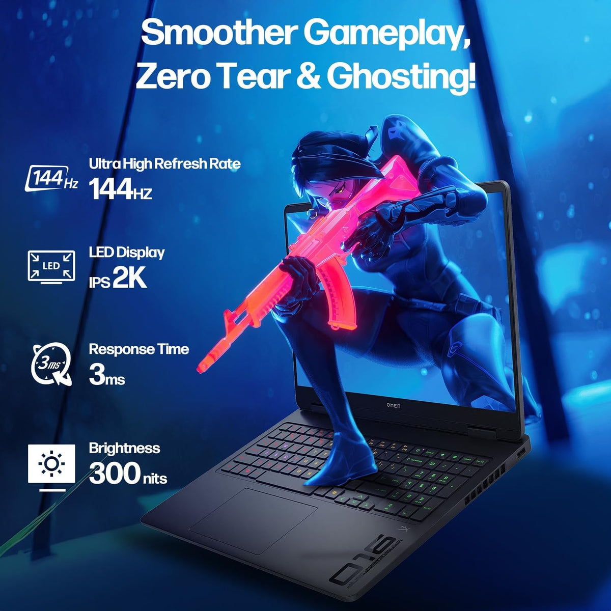 HP Omen 16 2K 144Hz Gaming Laptop,16-Core AMD Ryzen 9 8940HX(Beat Intel i9-14900HX), 32GB DDR5 RAM 1TB SSD, NVIDIA GeForce RTX 5060, Backlit, Wi-Fi 6E, Win 11 Pro, Bundle with Accessory