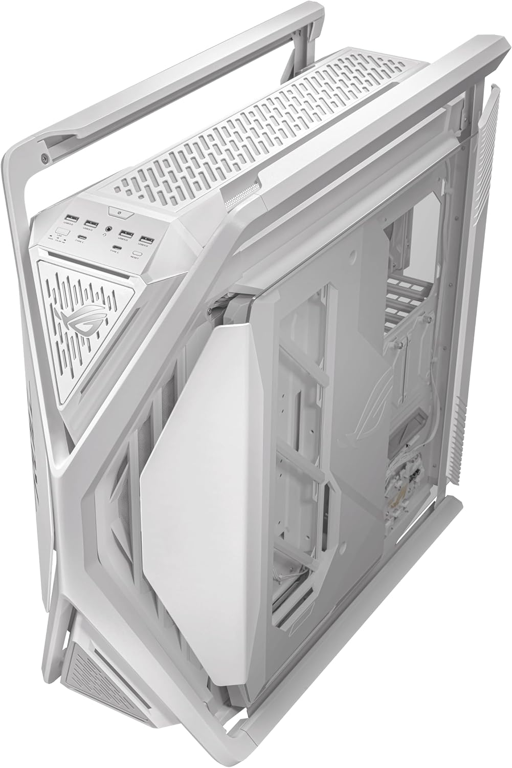 ASUS ROG Hyperion GR701 White EATX Full-Tower Gaming Case, High Airflow Design, Tool-Free Side Panels, Pre-Installed 4x140mm Fans, Supports 420mm Radiators, Built-in GPU Holder, Front USB-C