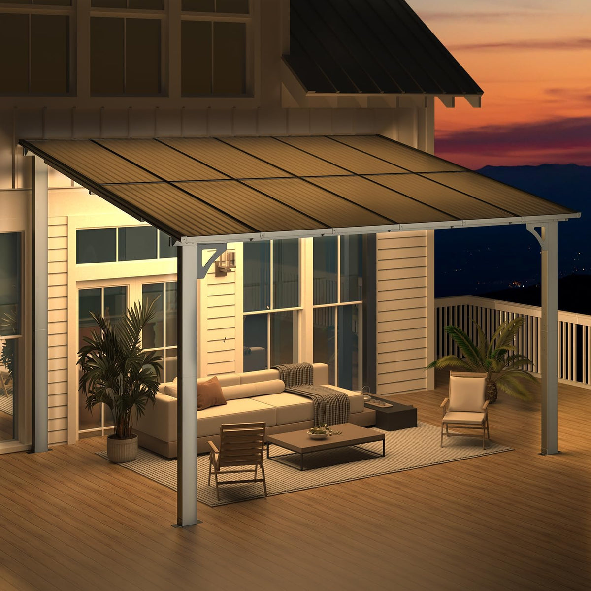 AECOJOY 12' x 8' Gazebo Outdoor Pergola for Patio, 8'x12' Hard Top Lean to Pergolas and Gazebos Clearance with Patio Roof Shelter, Large Wall-Mounted Heavy Duty Awnings for Decks, Backyard
