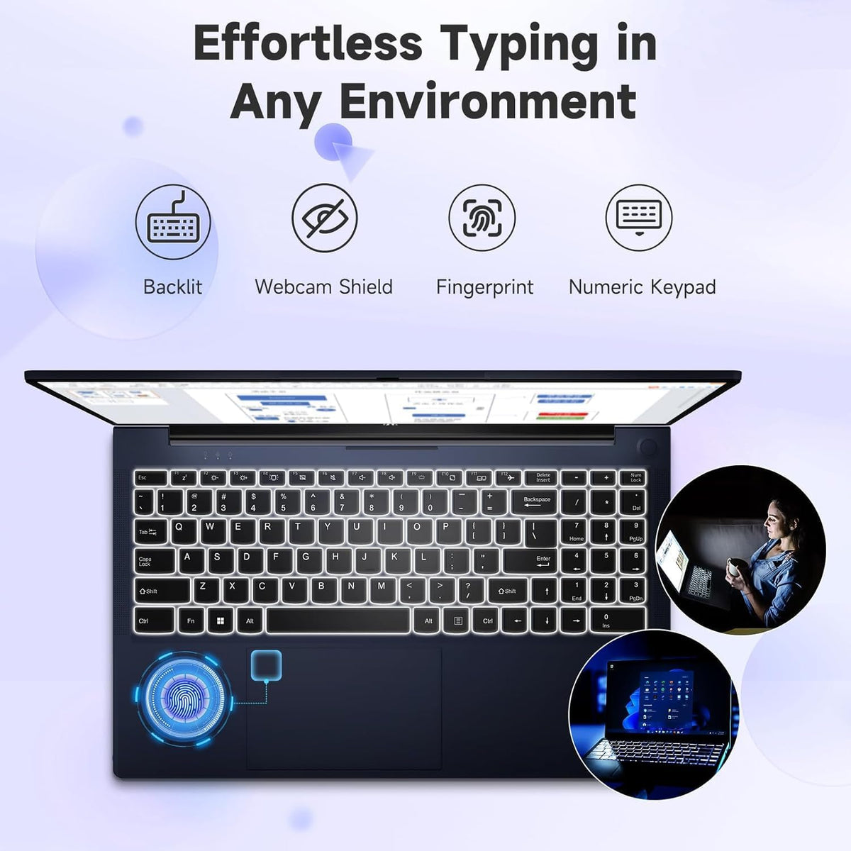 NIMO 15.6' IPS FHD-Laptop, Intel 6 Cores I3-1215U (Up to 4.4GHz, Beat Ryzen 5 7520U) 32GB RAM 1TB SSD Student Computer with 65W Type C Backlit Keyboard Fingerprint Wi-Fi 6, for Business