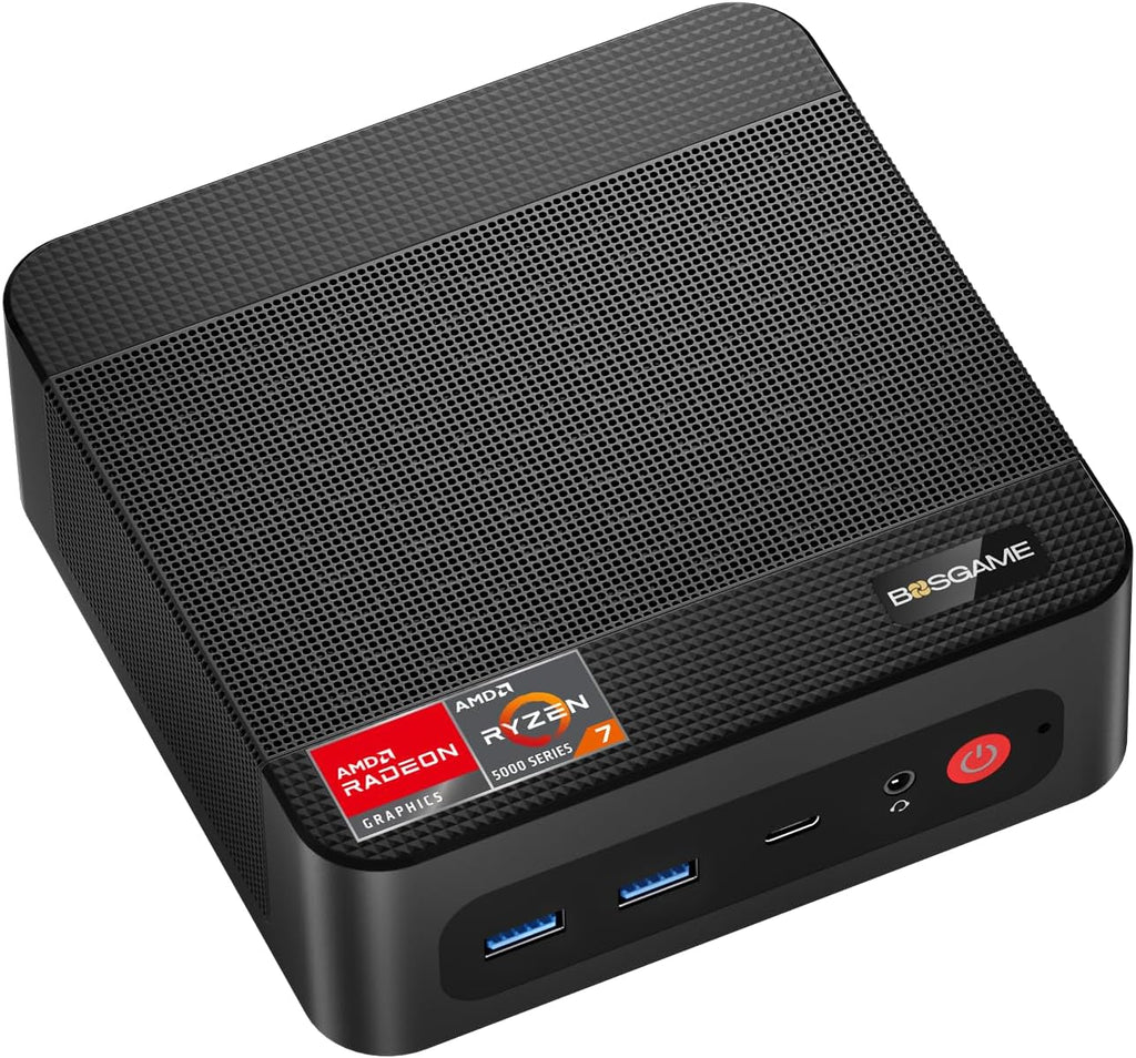 BOSGAME P4 Ultra Mini PC 11 Pro, Ryzen 7 7730U up to 4.5GHz, 16GB DDR4 1TB NVMe SSD Mini Computer, Dual 2.5G LAN Wi-Fi 6E BT5.2, 4K Triple Display(HDMI+DP+Type-C) for Home Office Business Light Gaming