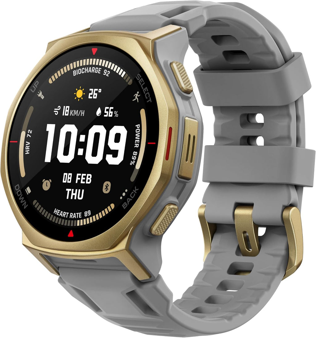 Amazfit T-Rex 3 Pro Outdoor Smart Watch 44mm Sapphire AMOLED Display with Flashlight, Ti Bezel, Dual Band GPS, Offline Maps, 17 Days Battery, 10 ATM, 180+ Sports Mode for Android & iPhone, Arctic Gold
