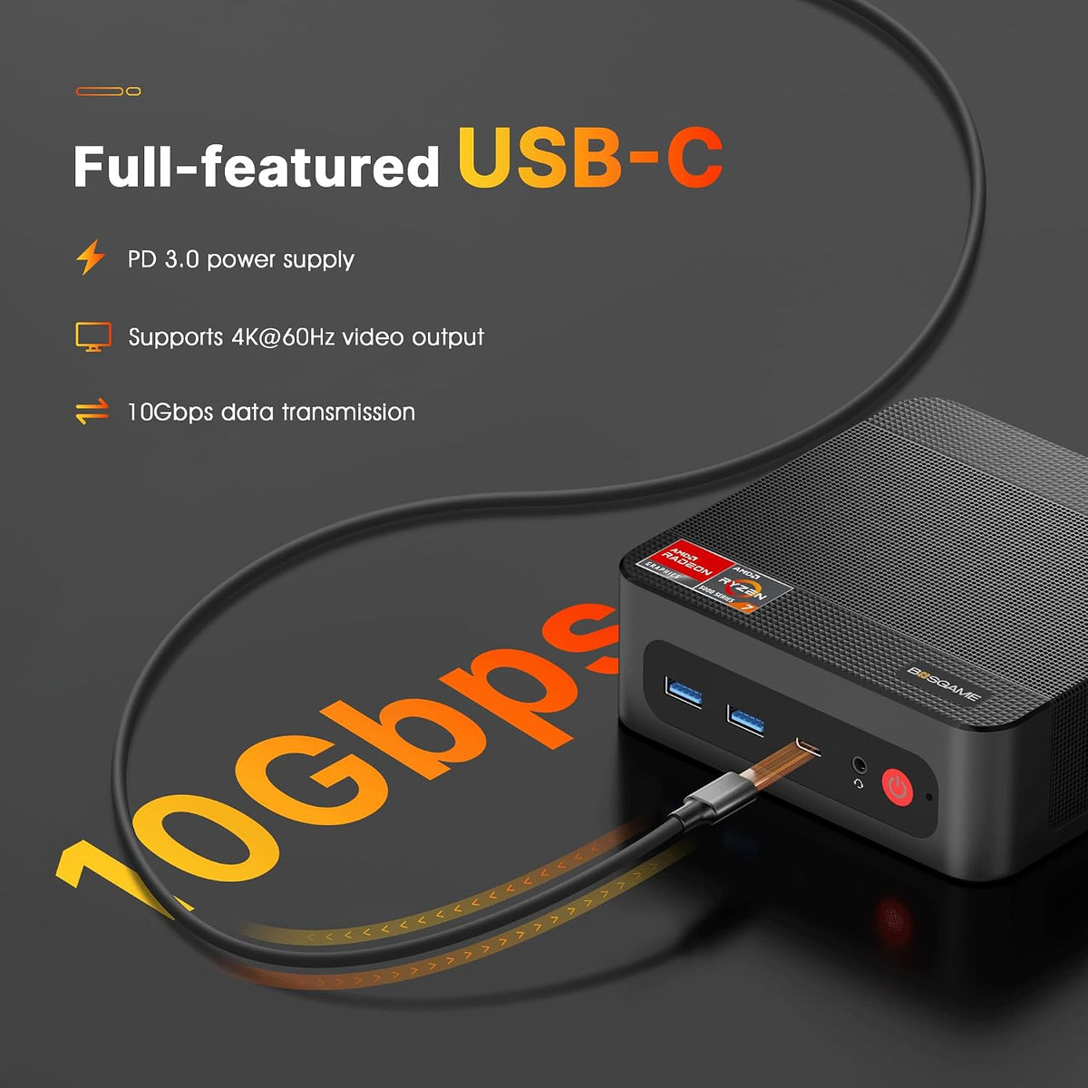 BOSGAME P4 Mini PC Desktop Computers, Ryzen 7 5825U, 32GB DDR4, 1TB M.2 2280 NVMe SSD, 11 Pro, Dual LAN 2.5G, Wi-Fi 6E, BT5.2, 4K Triple Display HDMI+DP+Type-C