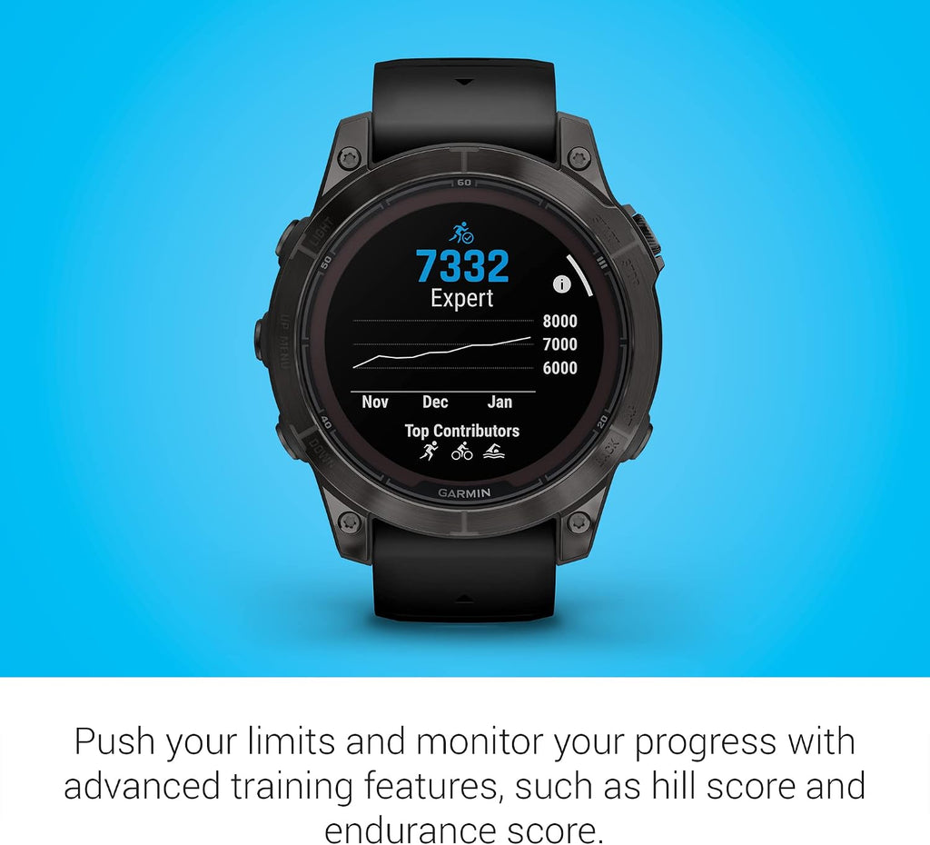 Garmin fēnix 7 Pro Sapphire Solar, Multisport GPS Smartwatch, Built-in Flashlight, Solar Charging Capability, Black