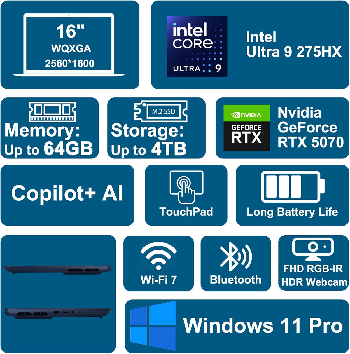 Dell Alienware 16X Aurora Gaming AI Laptop 16' WQXGA 240Hz (100% DCI-P3) Intel 24-core Ultra 9 275HX 32GB RAM 1TB SSD GeForce RTX 5070 (Up to 798 AI Tops) Thunderbolt Win11Pro
