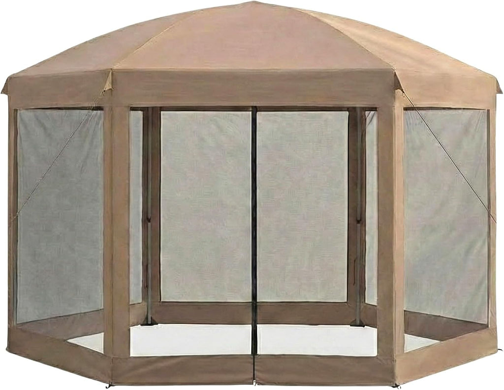 Garden Winds Reinforced Replacement Canopy Top Cover and Netting Set Compatible with The Coleman 2000013063 Back Home 10' x 12' Portable Gazebo – Classic Brown, Riplock 350