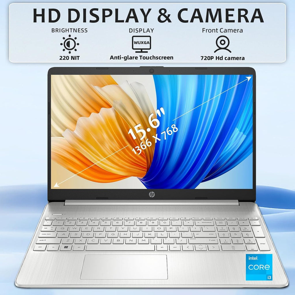 HP Flagship Touchscreen Laptop Computer - Win 11 Pro • Microsoft Office Lifetime • 15.6' Full HD Touchscreen • Intel i3 1215U • Wi-Fi 5 • Anti-Glare HD Display w/Laptop Bundle(16G RAM • 1TB SSD)