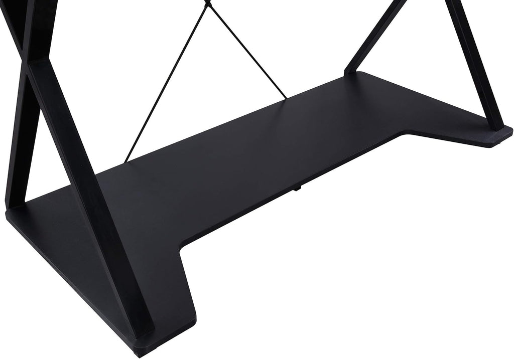 OSP Home Furnishings Checkpoint Ghost Battlestation Gaming Desk with RGB LED Lights, Black