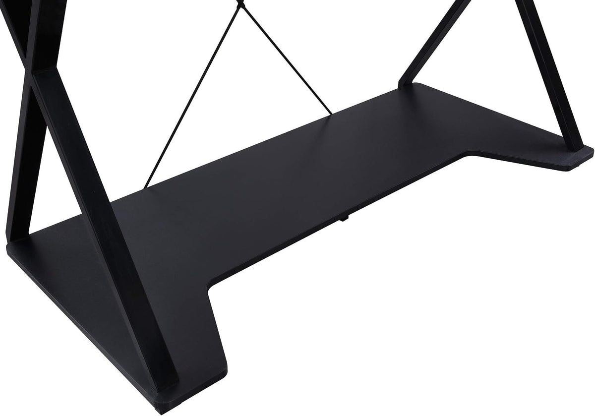 OSP Home Furnishings Checkpoint Ghost Battlestation Gaming Desk with RGB LED Lights, Black
