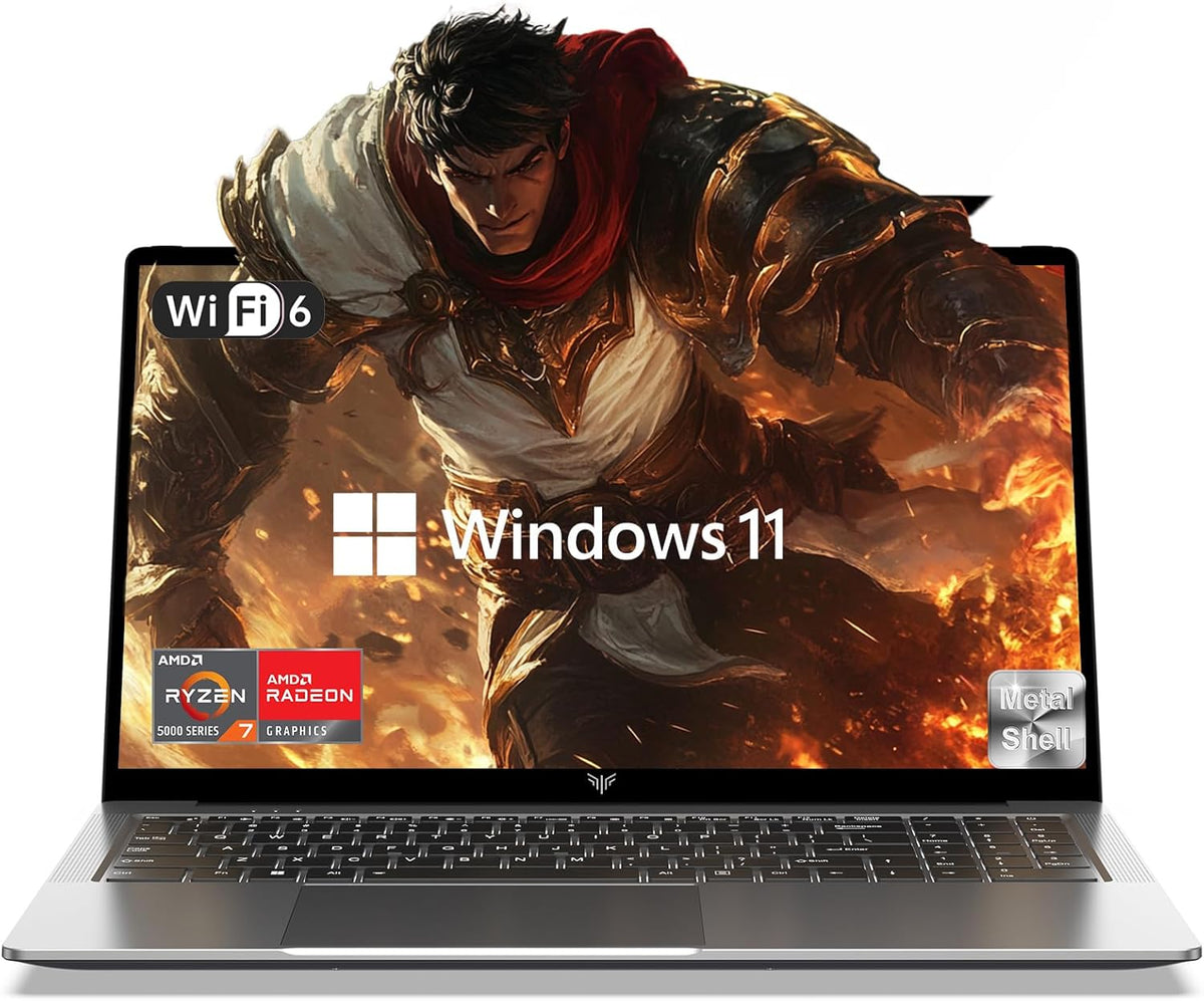 KAIGERR Gaming Laptop, 16.0inch Laptop Computer with ΑMD Ryzen 7 5825U(8C/16T, Up to 4.5GHz), 16GB RAM 512GB NVMe SSD Windows 11 Laptop, Radeon RX Vega 8 Graphics,WiFi 6, Backlit KB