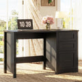 Vabches Farmhouse 47' Executive Desk with File Drawer, Mutual Installation Rustic Computer Desk with 2 Storage Drawers,Office Home Workstation for Work Study Writing, Black