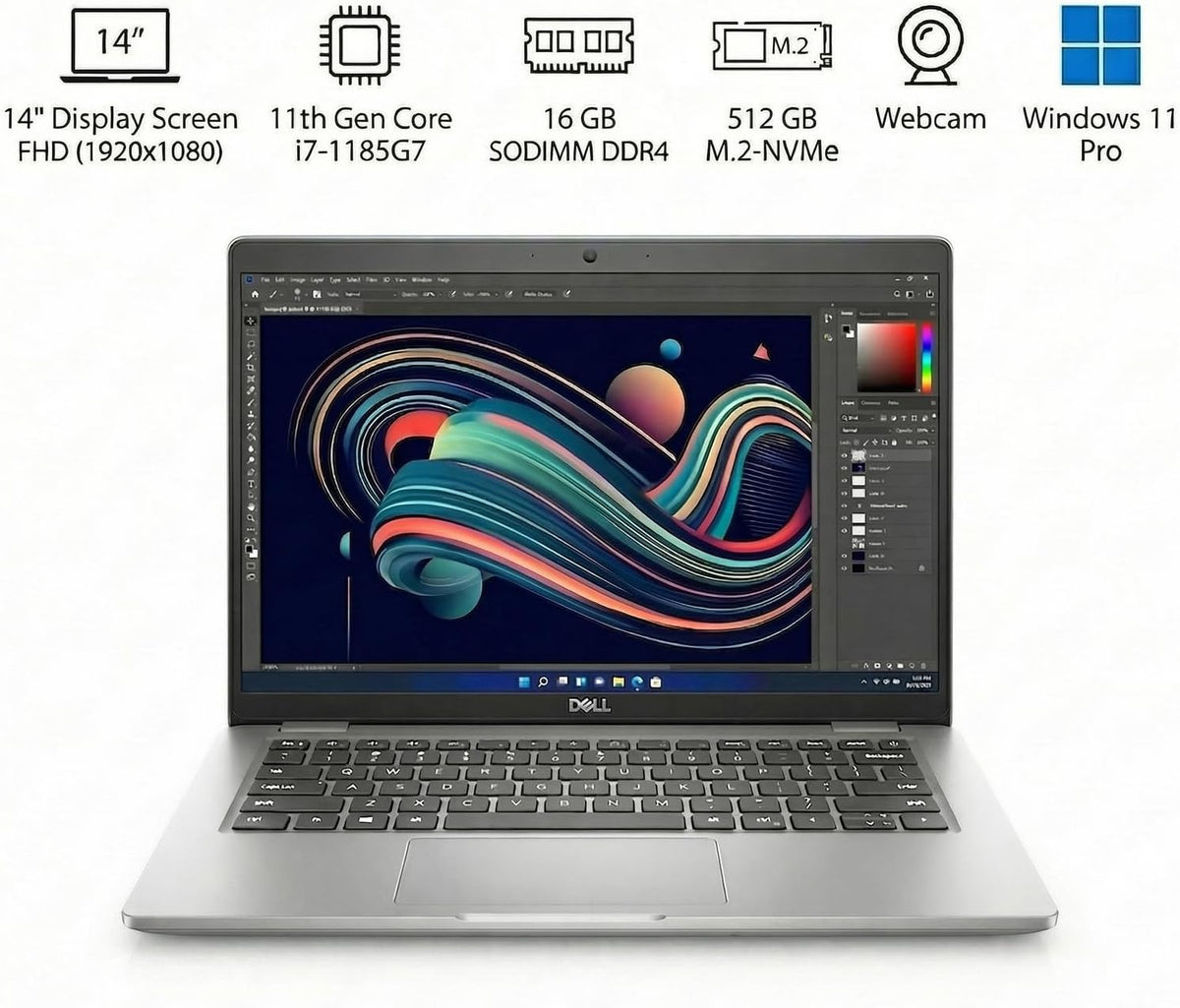 Dell Latitude 5420 14-Inch 1920 x 1080 FHD Laptop, Core i7-1185G7, 16GB DDR4 RAM, 512GB M.2 NVMe SSD, Thunderbolt 4, HDMI, Windows 11 Pro, Webcam, Business Laptop (Renewed)