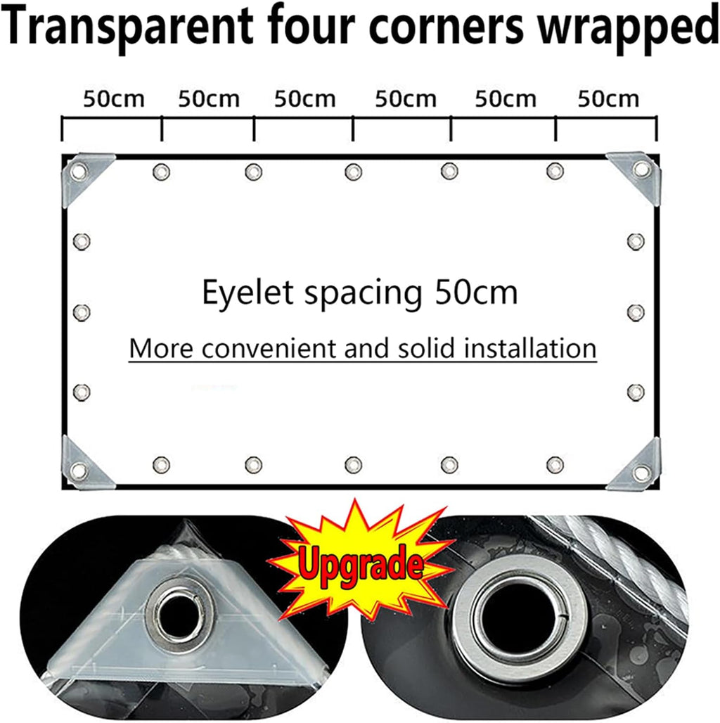 10ft x 18.5ft Clear Tarp Heavy Duty Waterproof for Patio Winterizing - 14 mil Anti-Tear Snowproof & Windproof Clear Plastic Tarps with Grommets for Winter Garden Patio Enclosure Chicken Coop