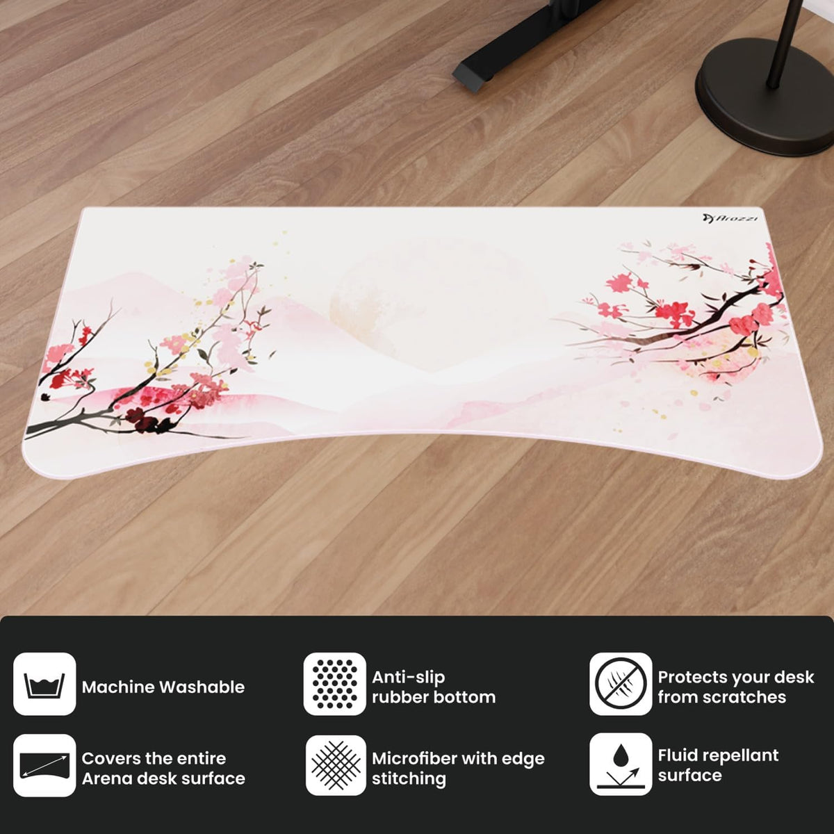 Arozzi Arena Gaming Desk Mat, Full Surface Custom Desk Pad, Interchangeable, Water Resistant & Washable Computer Desk Mouse Pad with Stitched Edges (D049)