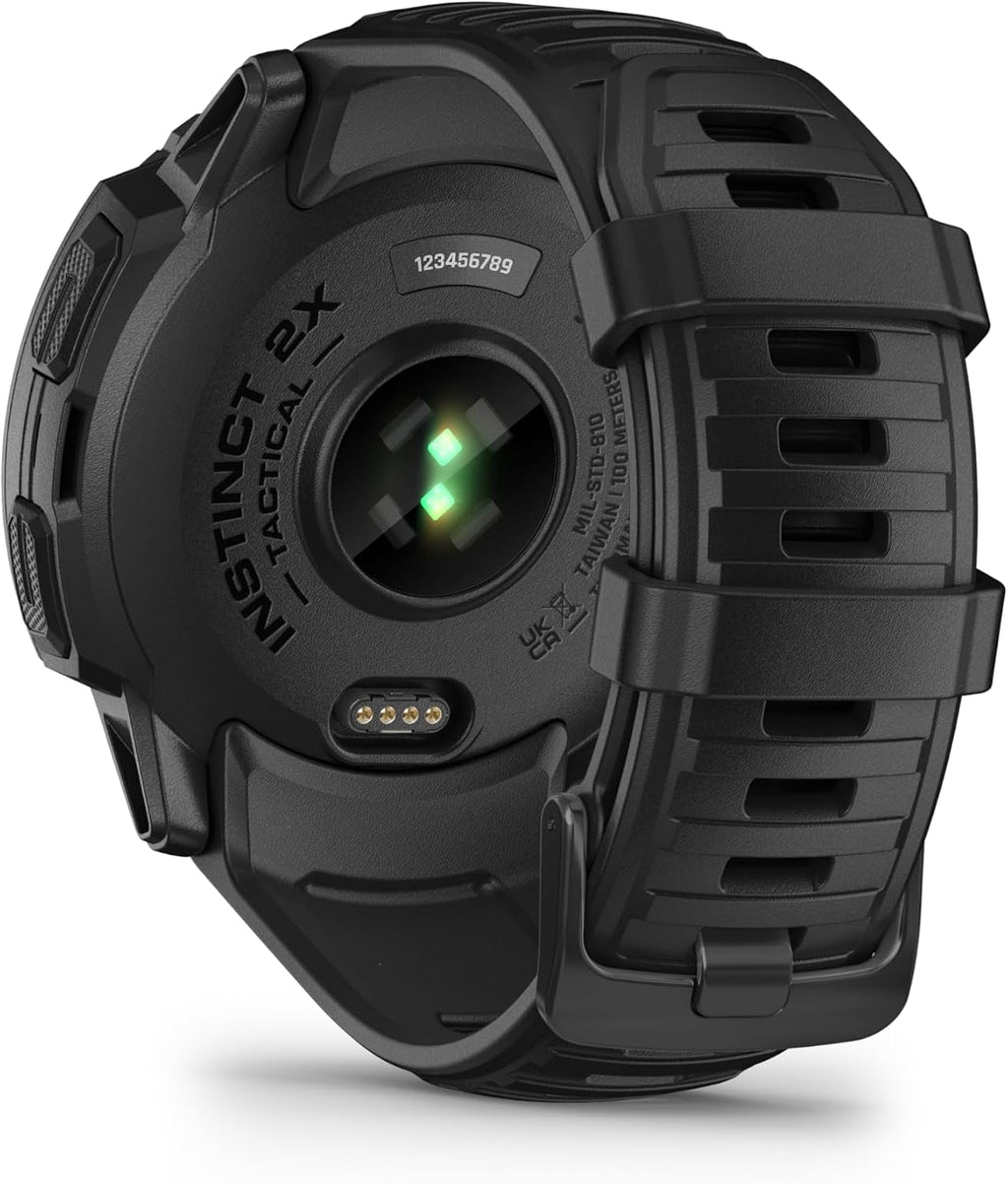 Garmin Instinct 2X Solar - Tactical Edition, Rugged GPS Smartwatch, Built-in Flashlight, Ballistics Calculator, Solar Charging Capability, Black (Renewed)