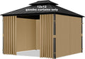 12'x12' Gazebo Curtains Outdoor Waterproof, 4-Panels Sidewalls with Zipper, Universal Replacement for Patio Privacy Screen(Only Curtains)