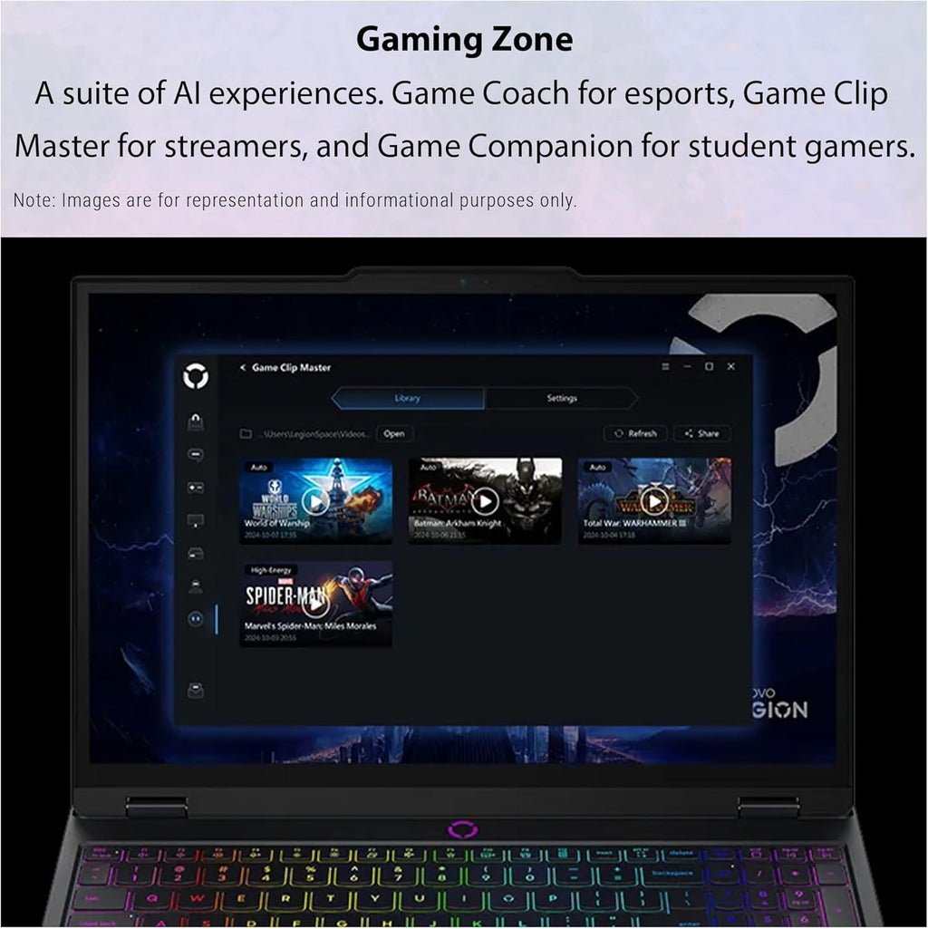 Lenovo Legion 5 Gen 10 Gaming Laptop, AMD Ryzen 7-260, 16 GB DDR5 RAM, 2 TB PCIe SSD, 15.1' WQXGA (2560x1600) Display, Nvidia G-Force RTX 5060, 24-Zone RGB Backlit Keyboard, W11 Home, Eclipse Black