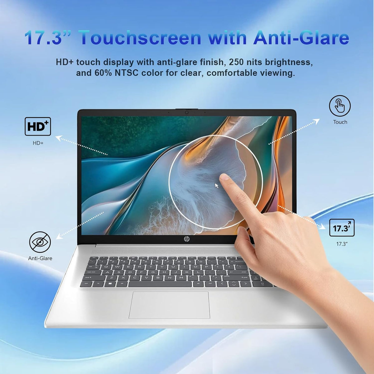 HP Flagship 17 Touchscreen Laptop - 17.3' Anti-glare HD+ Business Laptop, Windows 11 Pro OS with Copilot AI, AMD Ryzen 5 7430U (up to 4.3GHz), Wi-Fi 6, Fast Charge, Numeric Keypad | 32GB RAM + 1TB SSD
